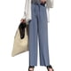 thumbnail image 1 of Pantalones de pierna ancha de seda de hielo para mujer, pantalones largos informales de verano con cintura elástica suelta, 1 of 5