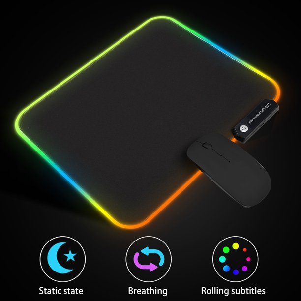 RGB Gaming Mouse Pad Large, Oversized LED Glowing Mice Pad Thick