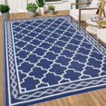thumbnail image 1 of Alfombra GAOMON para Exterior 152x243 cm Reversible Azul Marino y Blanco, 1 of 6