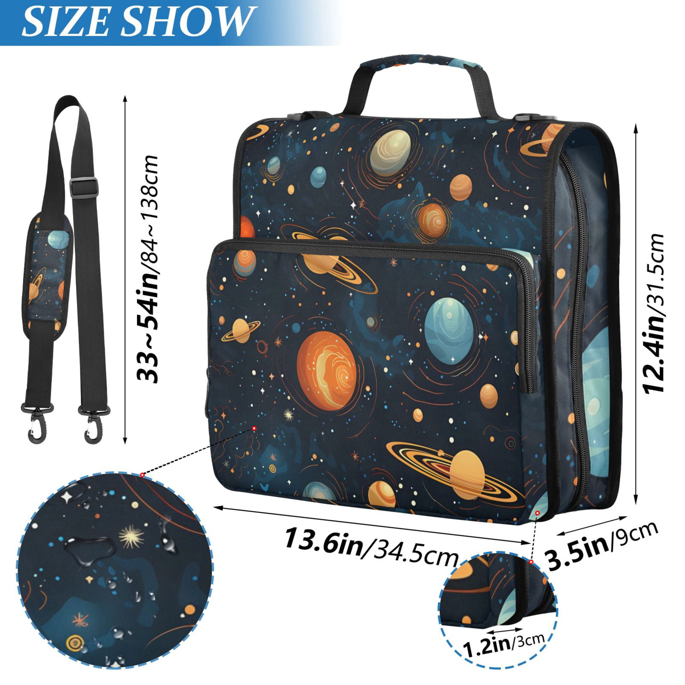 ALAZA Zipper Binder Starry Sky Night 3 Ring Trapper Keeper File Folder Organizer Bag