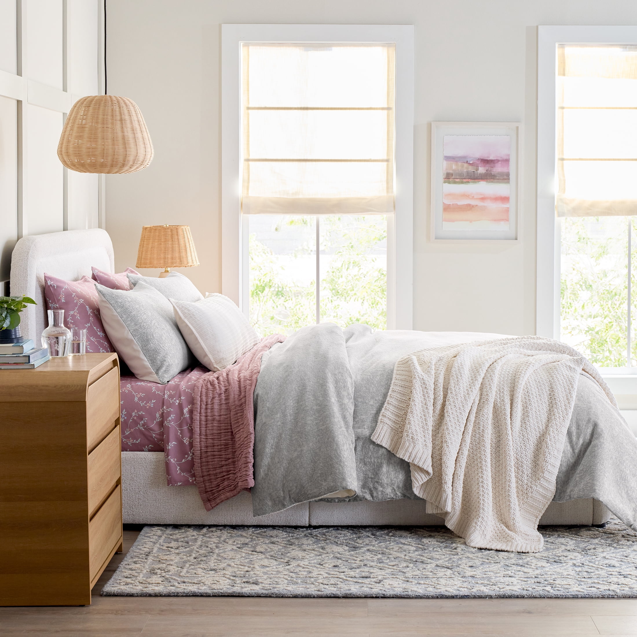 Better Homes & Gardens King Comforter Set, Heavy Weight Warmth, 3-Piece, Grey Chenille