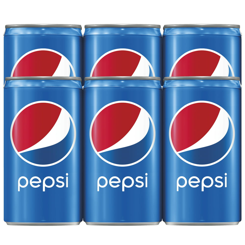 Pepsi Soda Mini Cans, 7.5 oz Cans, 6 Count - Walmart.com - Walmart.com