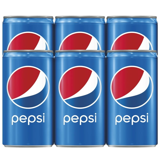 Pepsi Soda  Mini  Cans  7 5 oz Cans  6 Count Walmart com 