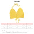 thumbnail image 5 of Top de sujetador de crochet atado con cuello en V, suave, delgado, ahuecado, top de bikini de punto con cuello halter de moda para mujer, amarillo, L, 5 of 5