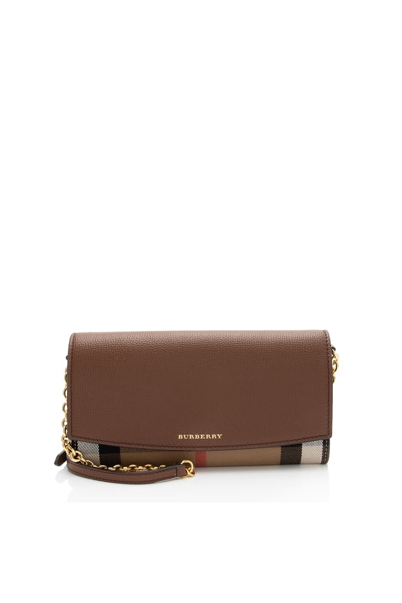Pre-Owned Burberry House Check Henley Chain Wallet