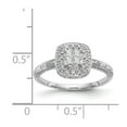 thumbnail image 7 of 14K White Gold Ring Band Engagement Diamond Square Round, Size 9, 7 of 7