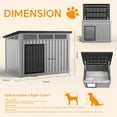 thumbnail image 2 of SAEWUD Weatherproof Dog House for Medium to Large Dogs, Indoor & Outdoor Use, Spacious Interior with Removable Floor, Durable Roof Shelter for All Seasons (Gray, Large (42.87 * 32.95 * 31.61'')), 2 of 12
