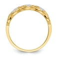 thumbnail image 2 of 14K Yellow Gold Ring Band Themed Rhodium Diamond-cut Wave, Size 7, 2 of 5