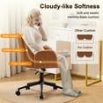 thumbnail image 3 of Modern Home Office Desk Chair, Faux PU Ergonomic Desk Chair with Adjustable Height, Rolling Swivel Computer Chair, Mid-Back Armchair Task Chair for Office, Study Room, Brown, 3 of 12