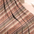 thumbnail image 3 of Brown Geometric Striped Pattern Blanket,Comfortable Soft Flannel Throw Blanket,All Season,Warm Lightweight Blankets for Sofa Bed Couch Living Room Chair,50"x60", 3 of 4