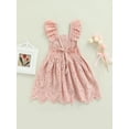 thumbnail image 4 of Gureui Toddler Kid Baby Girls Summer Dresses Lace Fly Sleeve Playwear Sundress Backless Princess Tutu Dress 1-5T, 4 of 9