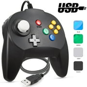 Miadore USB N64 Controller, Classic Retro Wired N64 Game pad Joystick for Windows PC MAC Linux Raspberry Pi 3 Genesis Higan(2021 New Version,Black))