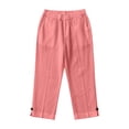 thumbnail image 6 of Dagugfen Cotton Linen Capris for Women with Pockets Straight Leg Drawstring Elastic Waist Capri Pants Lightweight Casual Beach Pants, 6 of 8