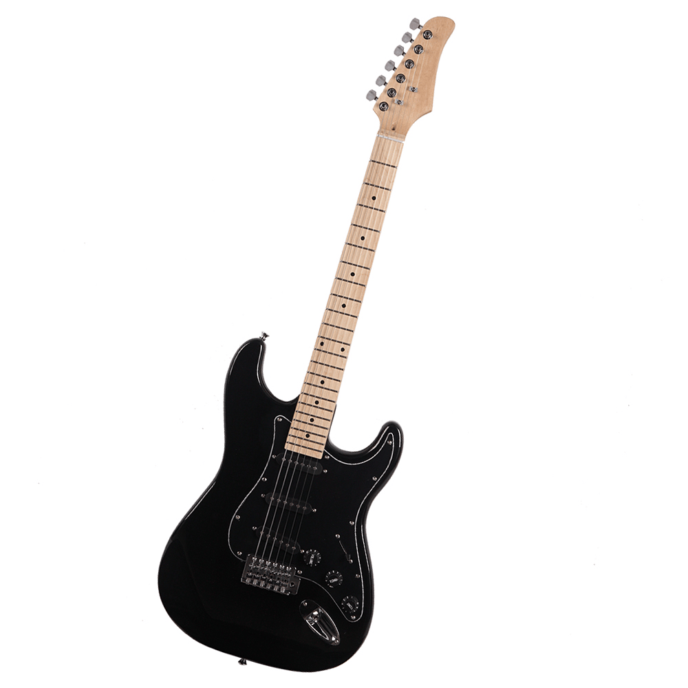 Tcbosik 39 inch Electric Guitar with Amplifier and Bag, Beginner Guitar Set with Strap, Tool, Plectrum, Tremolo Bar and Power Wire, Black