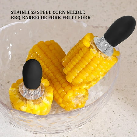 

Handle Grilling 20Pcs/10 Pairs Corn Holders Portable Fruit Holder Barbecue Supplies Stainless Steel Corn on the Cob BBQ Fork Skewers