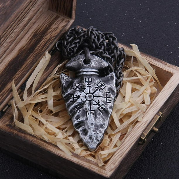 Viking Helm Of Awe Necklace Metal Alloy Protection Talisman Stone