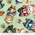 thumbnail image 3 of QT Cuties Christmas Santa Bears on Mint Green 100% Cotton Price per Yard, 3 of 4