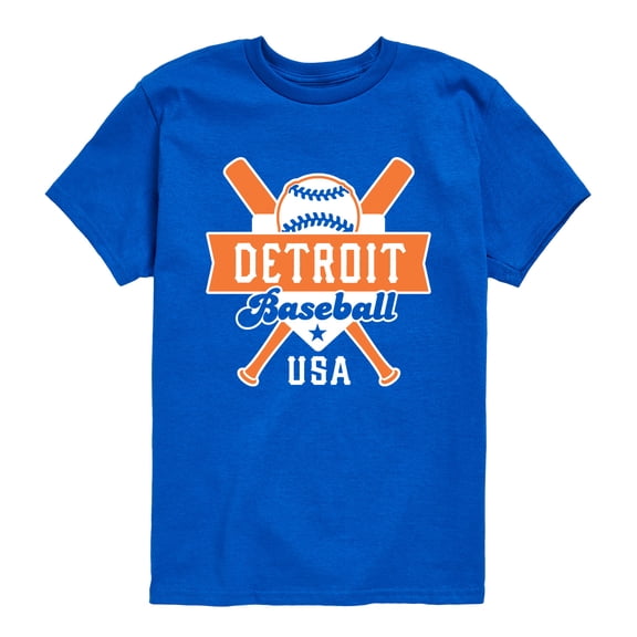 Instant Message - Baseball Detroit Short Sleeve Graphic T-Shirt