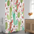 thumbnail image 3 of Colorful Flowers Cactus Shower Curtain for Bathroom Shower Curtain Set with 12 Hooks Waterproof Fabric Bath Curtain for Bathtub Restroom Decor, 72 X 72 in, 3 of 6
