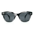 thumbnail image 3 of Womens Classic Boyfriend Fashion Horn Rim Round Chic Plastic Sunglasses Slate Stripe - Black, 3 of 8