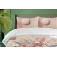 thumbnail image 2 of Ambesonne Pink Duvet Cover Set, Romantic Boho Floral Geometric, Calking, Dried Rose and Slate Blue, 2 of 4