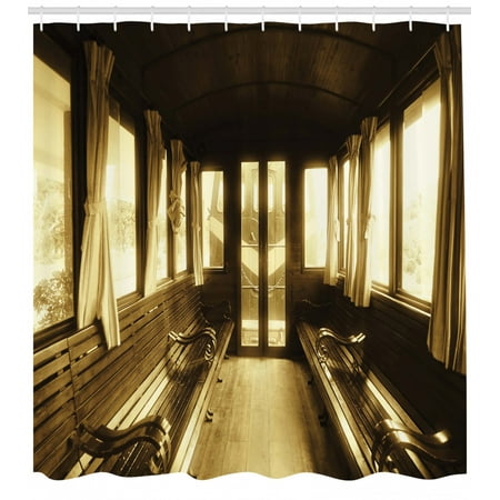 Antique Shower Curtain Old Vintage Train Salon Inside Historical