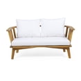 thumbnail image 2 of Wood Outdoor With Waterproof Cushions - 54.67" W X 27.65" D 25.09" H Hardwood, Open Slat , Assembly Required White/ Construction Water- Cushions, Modern Look,, 2 of 5