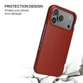 thumbnail image 2 of Case for iPhone 17 Pro Max, Genuine Leather Flip Case with Microfiber Lining, Support Wireless Charging, Business Classic Shockproof Magnetic Clasp Phone Cover for iPhone 17 Pro Max, Brown, 2 of 10