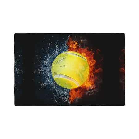 

Placemats Set of 4 Tennis Ball In Fire And Water Heat Resistant Non - Slip Place mats Waterproof table mat for Kitchen Dining-6片装