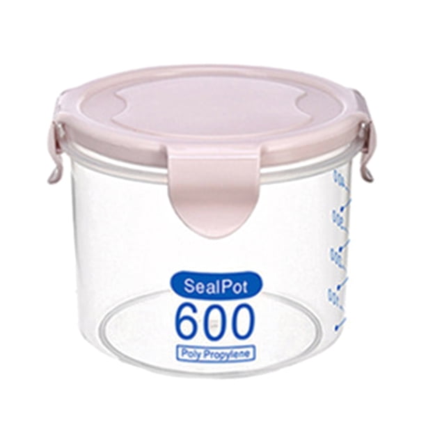 Naiovety Plástico Sellado Latas Cocina Caja Almacenaje Transparente Food Bote Keep Fresh Organizadores de utensilios de cocina rosado S Naiovety HA0062-01B