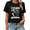 Black, variant on Vintage Dancing Girl & Skeleton Vibing With My Demons Graphic Tees Womens T shirt Black/White S-5XL Shirts Casual Tops