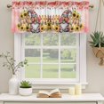 thumbnail image 2 of Pink Gnomes Fall Curtain Valances for Windows, Kitchen Valance Window Treatments Panel 2 Pack, Thanksgiving Pumpkin Sunflower Eucalyptus Rod Pocket Short Curtains for Bathroom Bedroom 42 x 18 Inch, 2 of 8