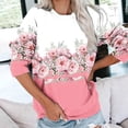 thumbnail image 1 of Meichang Chandails en Molleton pour Femmes Manches Longues Col Rond Coupe Ample Chandail Mode Tunique Graphique Florale Tops Chandails en Molleton à Blocs de Couleur avec Poche, 1 of 5