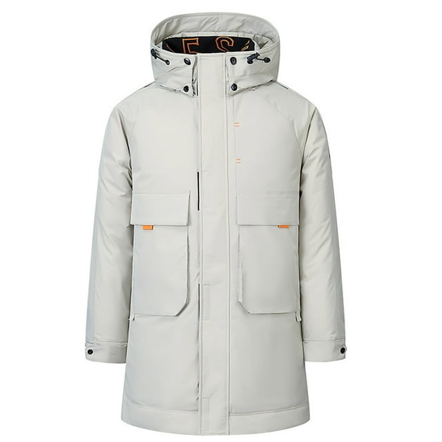 Men's Heavyweight Padded Puffer Jacket with Detchable Hood Thick Warm Softshell Windproof Windbreaker Down Coats