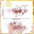 thumbnail image 2 of 3D Flower Organgza Polyester Embroidery Ornament Accessories Sequin/Paillette Applique Patch Sewing Craft Decoration with Rhinestone Light Coral 390x230x21mm, 2 of 6