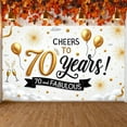 thumbnail image 3 of Gold Balloons 70th Birthday Banner Golden Fireworks Cheers to 70 Years Display Star Pattern Black Text 70 and Fabulous Backdrop for 70th Birthday Party Anniversary Celebration Milestone Party, 3 of 3