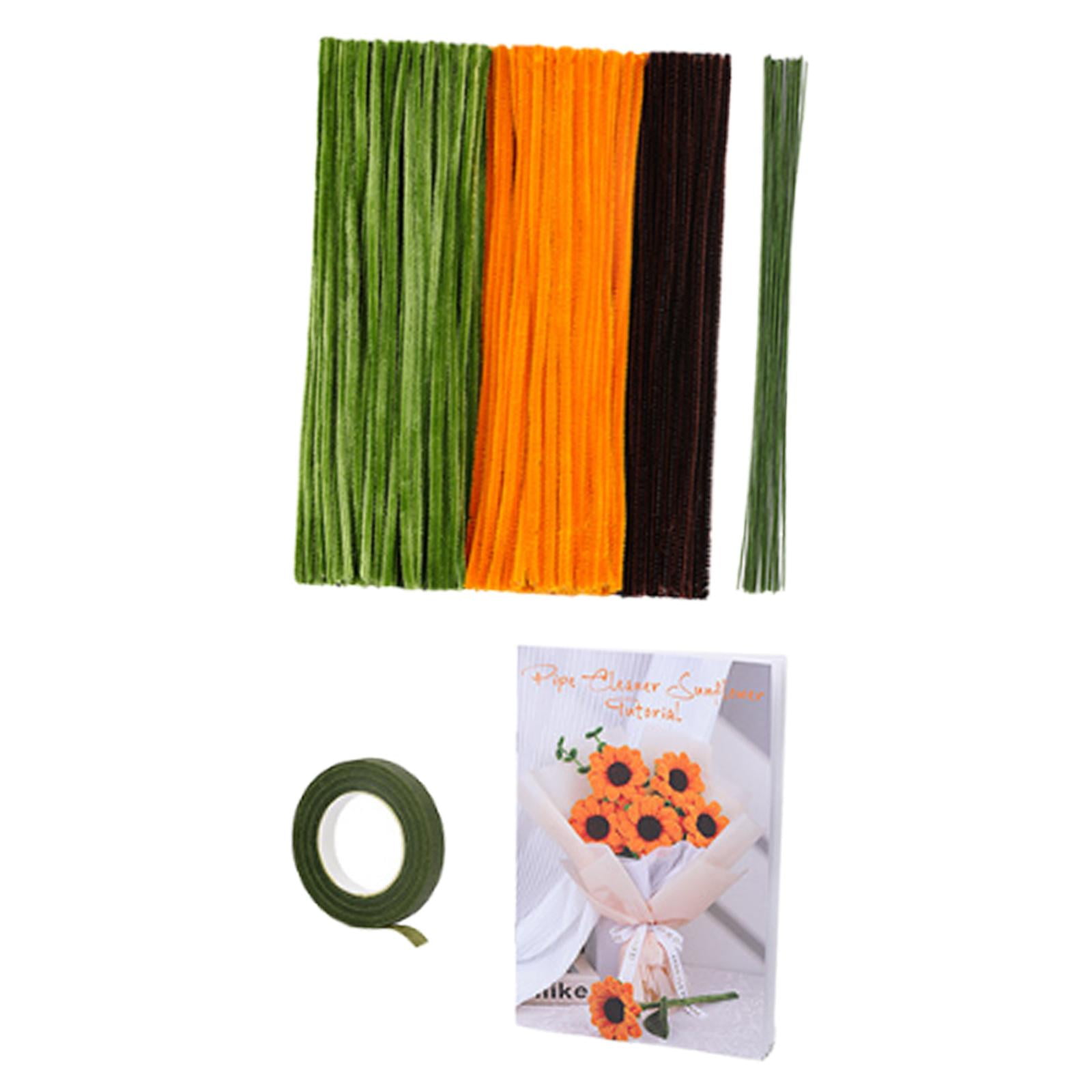 QccHieUs Pipe Cleaner Flower Kit Flower Making Kit Holiday Decoration Creative Photo Prop Kit for 5 sunflowers