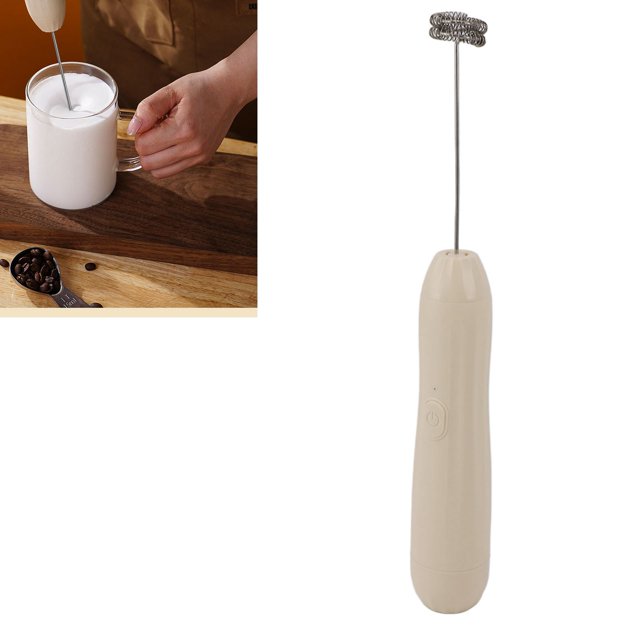 Handheld Mixer, Handheld Milk Frother 3 Speed Adjustable Khaki for Home