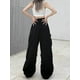 thumbnail image 2 of Casual Drawstring Y2k Cargo Pants Women 2023 Streetwear Loose Wide Leg Straight Trousers Female Ins Fashion Oversize Sweatpants G, 2 of 5