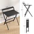 thumbnail image 3 of HOMCOM Small Folding Desk Foldable Computer Desk with Monitor Shelf Black, 3 of 8
