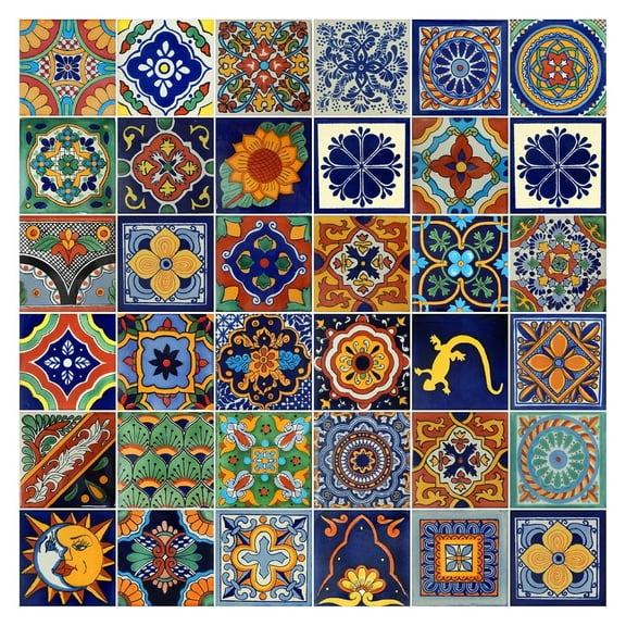 Mexican Tiles 4x4 Handpainted Hundred Pieces Assorted Designs