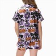 thumbnail image 4 of CAUYDY Kids Halloween Pajamas Sets Girl Button-Down Silk Sleepwear 2 Piece Short Sleeve Loungewear Clothes Set,8-9 Y, 4 of 5