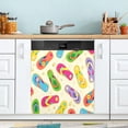 thumbnail image 4 of Coolnut Colorful Flip Flops Dishwasher Magnet Sticker, Refrigerator Magnetic Cover, Fridge Panels, Home Cabinet Decals Appliances Stickers - 20" L x 26" H（599） Home Decor, 4 of 5