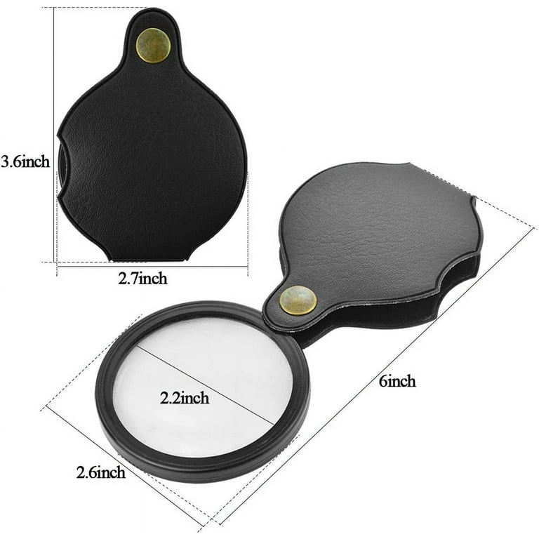 6X Slide Folding Pocket Magnifying Glass with Double Lenses, industrial  magnifying glass supplier