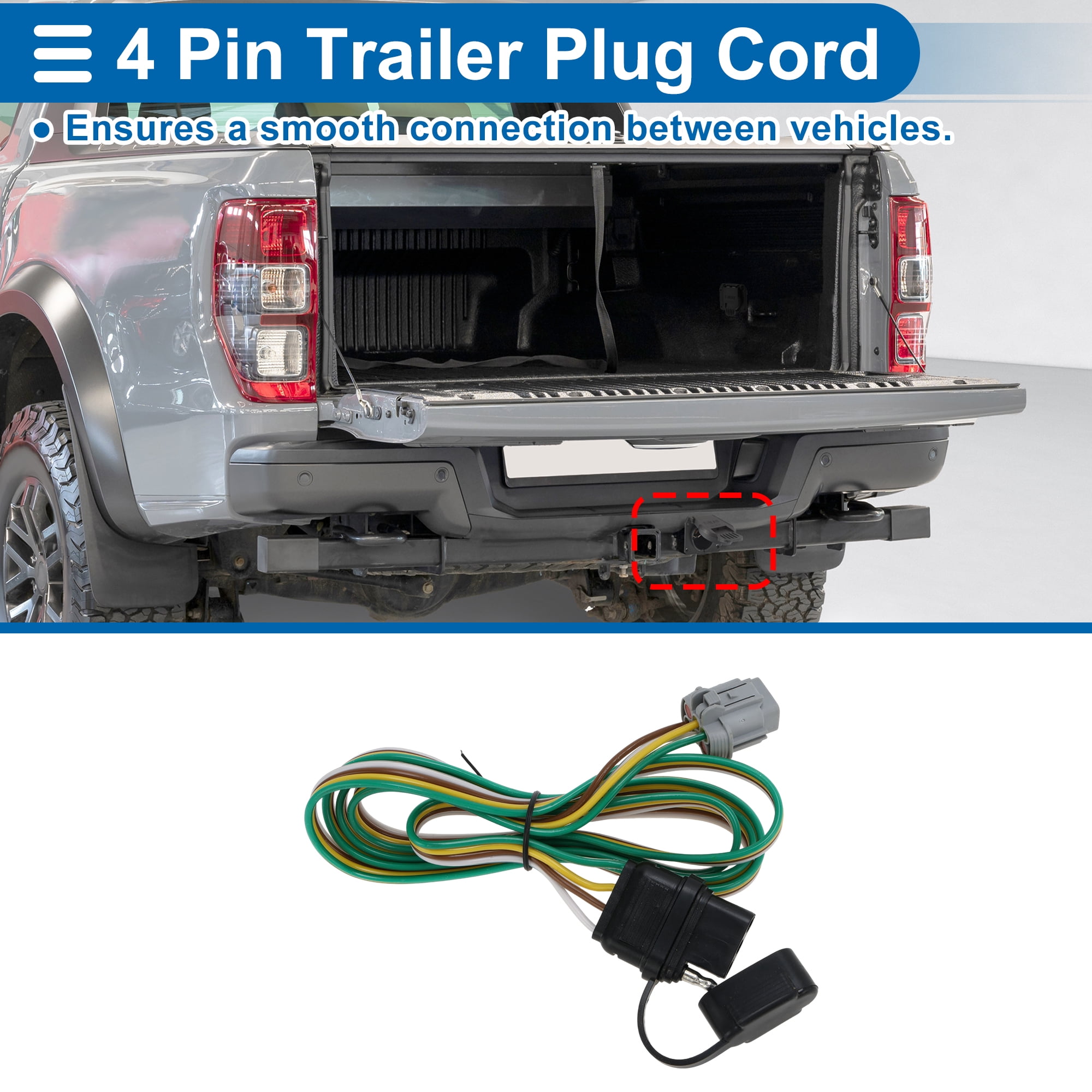 Unique Bargains 4 Pin Trailer Wiring Harness No.56520 for Nissan Pathfinder 2022-2025