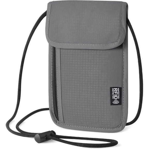 Wenbo RFID Blocking Passport Holder Neck Pouch, Water Resistant Lightweight Travel Neck Wallet for Passport, ID, Cards & Phone