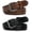 F-black+orange Brown, variant on WERFORU Men’s Leather Braided Belt, Cowhide Leather Woven Belt for Jeans 1.3 Inch Wide with Prong Buckle