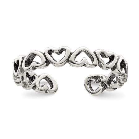 Auriga Fine Jewelry 925 Sterling Silver Heart Toe Ring for Women