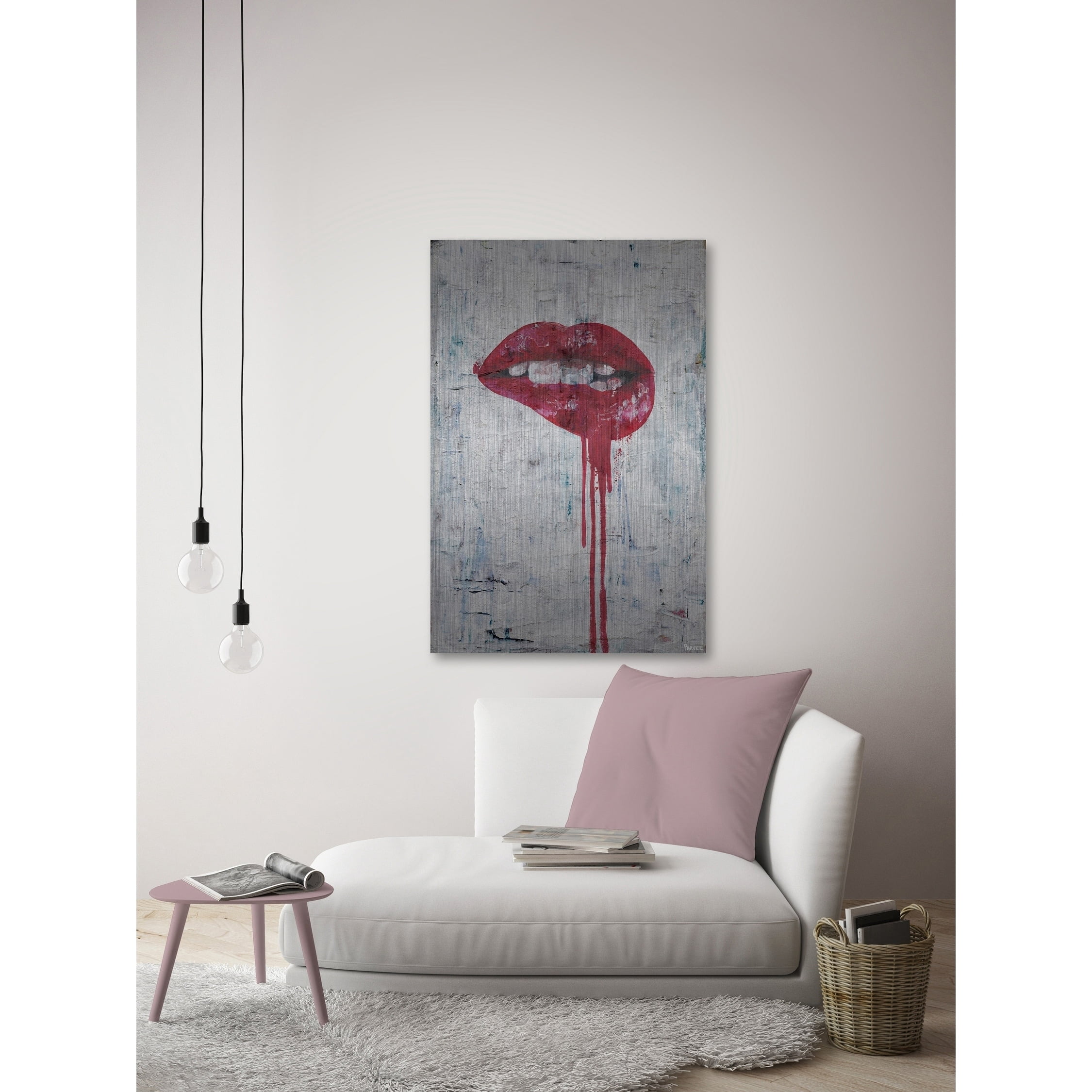 Parvez Taj "Tainted Lips" Painting Print on Brushed Aluminum