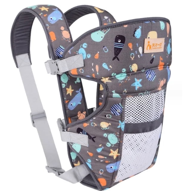 Cangurera Bebes Mochila Ergonomica Multifuncional Amamantar Modelo Gris